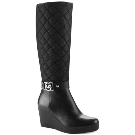 michael kors aaran cold weather wedge boots in black|MICHAEL Michael Kors Aaran Cold Weather Wedge Boots 9.